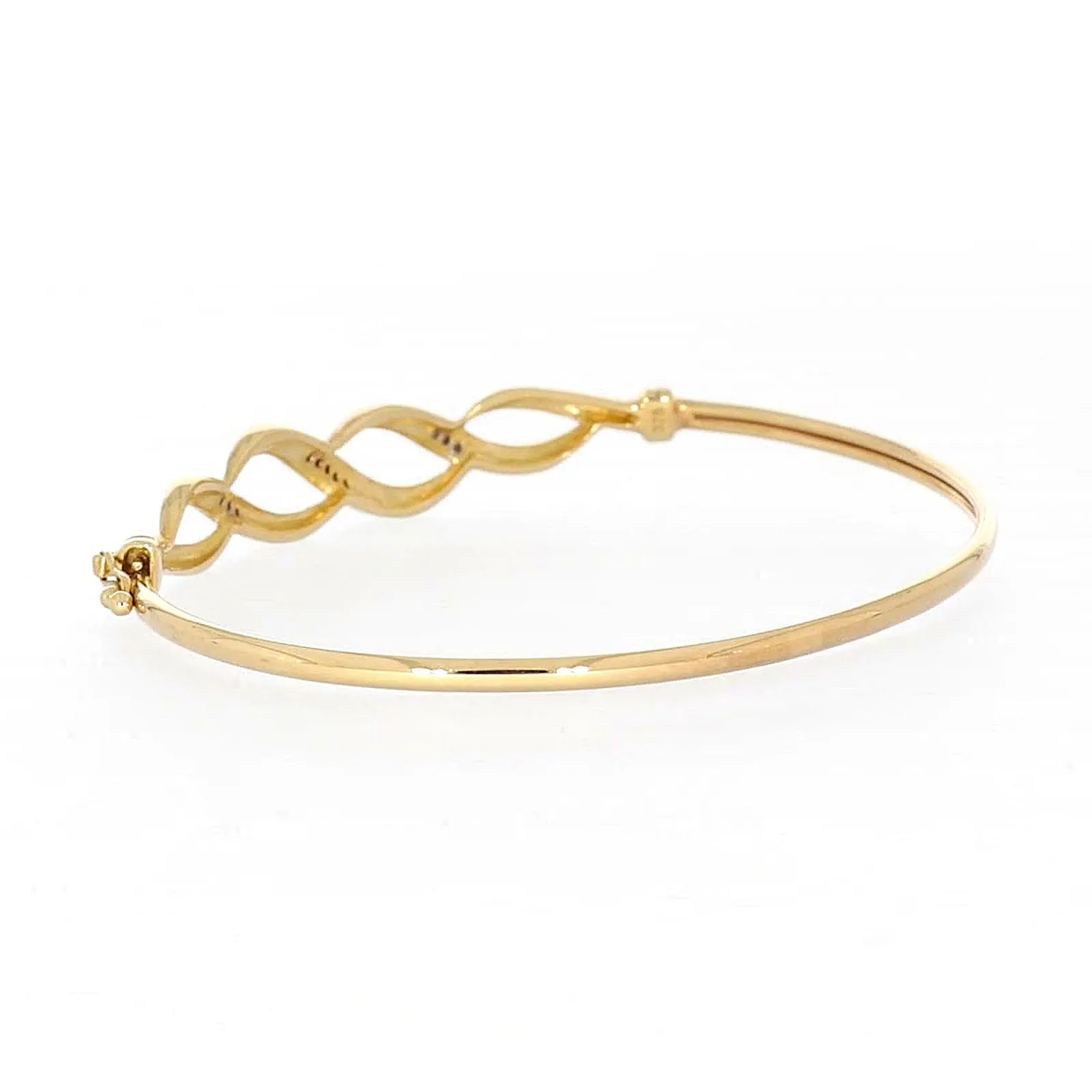 9ct Yellow Gold Round Brilliant Cut Diamonds Bangle