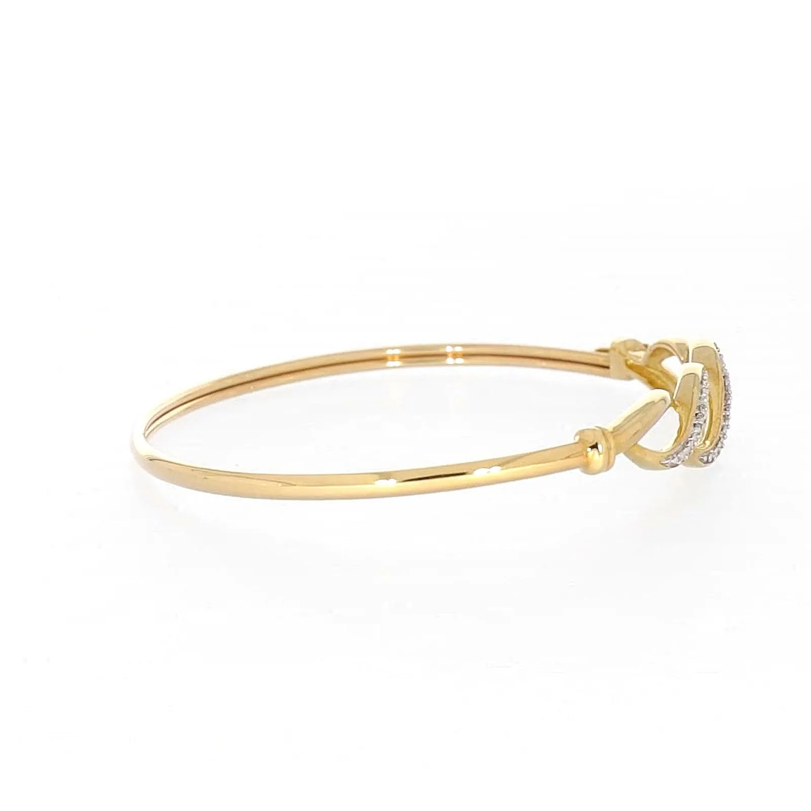 9ct Yellow Gold Round Brilliant Cut Diamonds Bangle