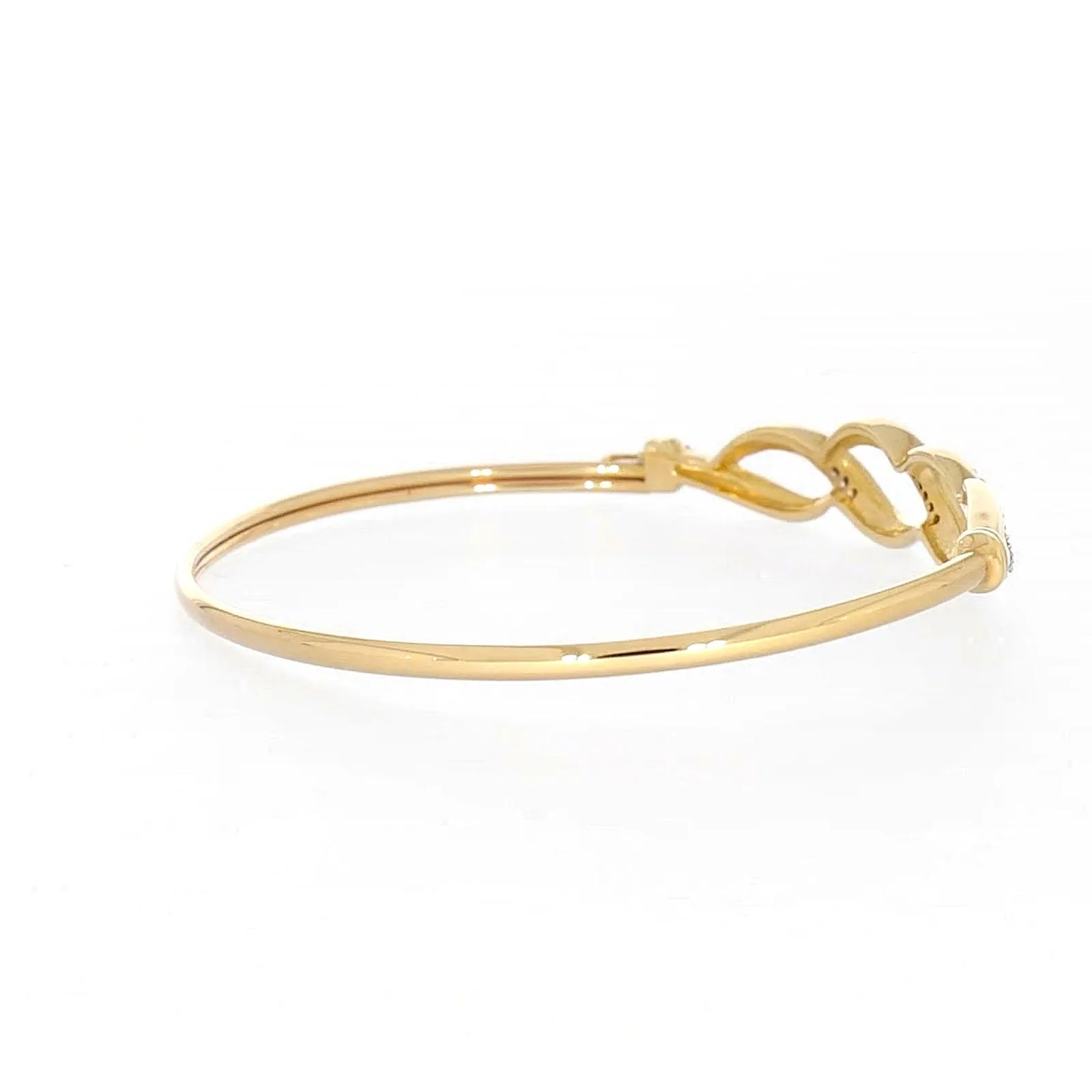 9ct Yellow Gold Round Brilliant Cut Diamonds Bangle