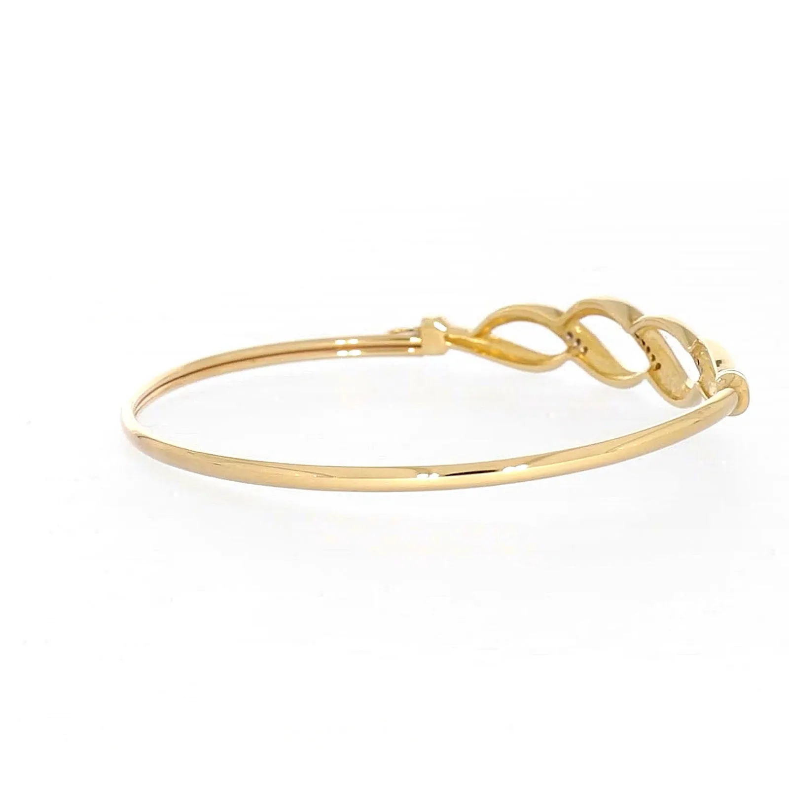 9ct Yellow Gold Round Brilliant Cut Diamonds Bangle