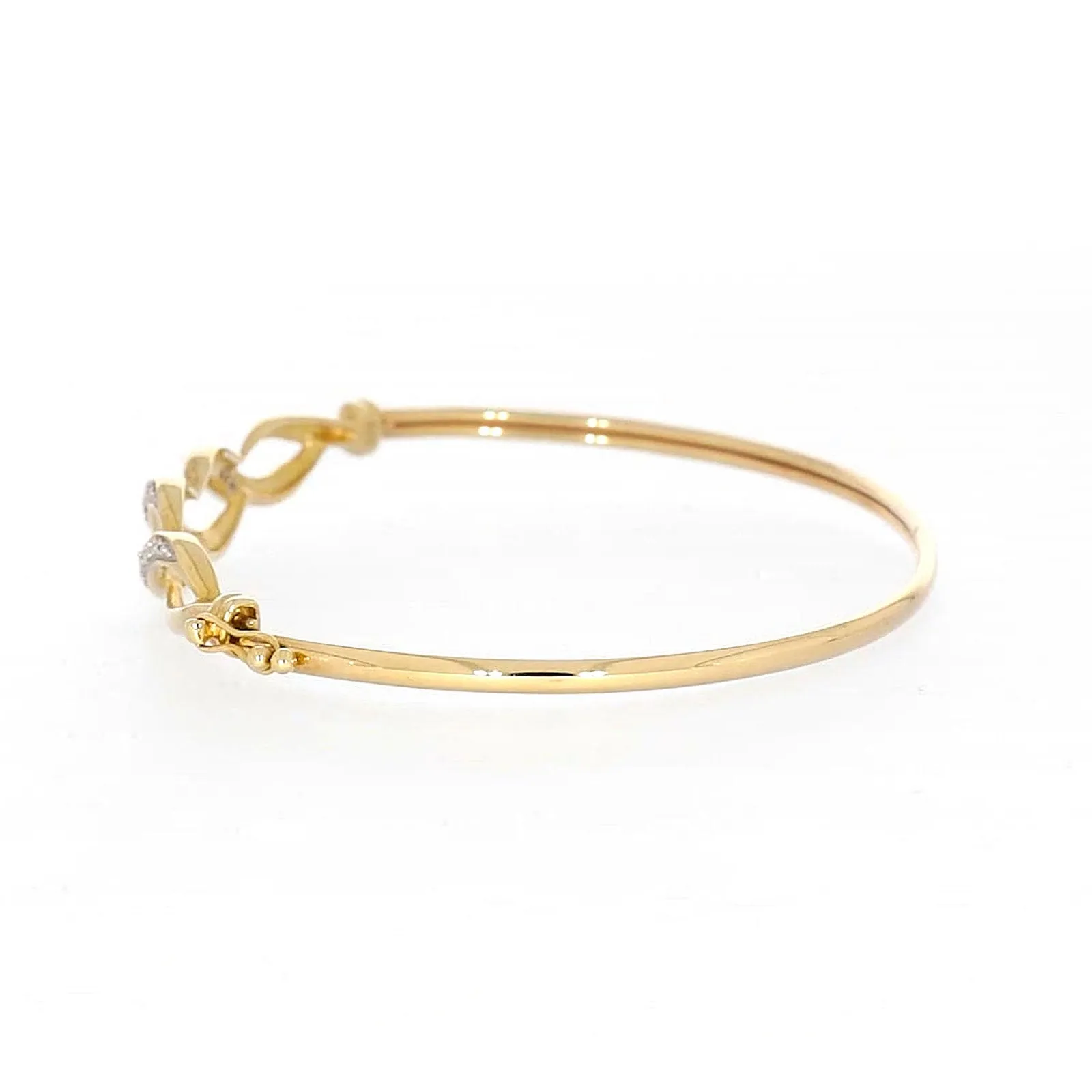 9ct Yellow Gold Round Brilliant Cut Diamonds Bangle