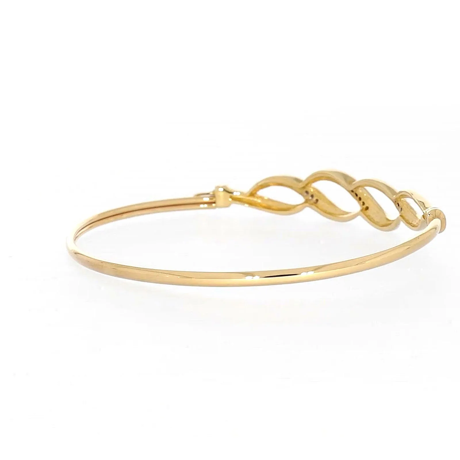 9ct Yellow Gold Round Brilliant Cut Diamonds Bangle