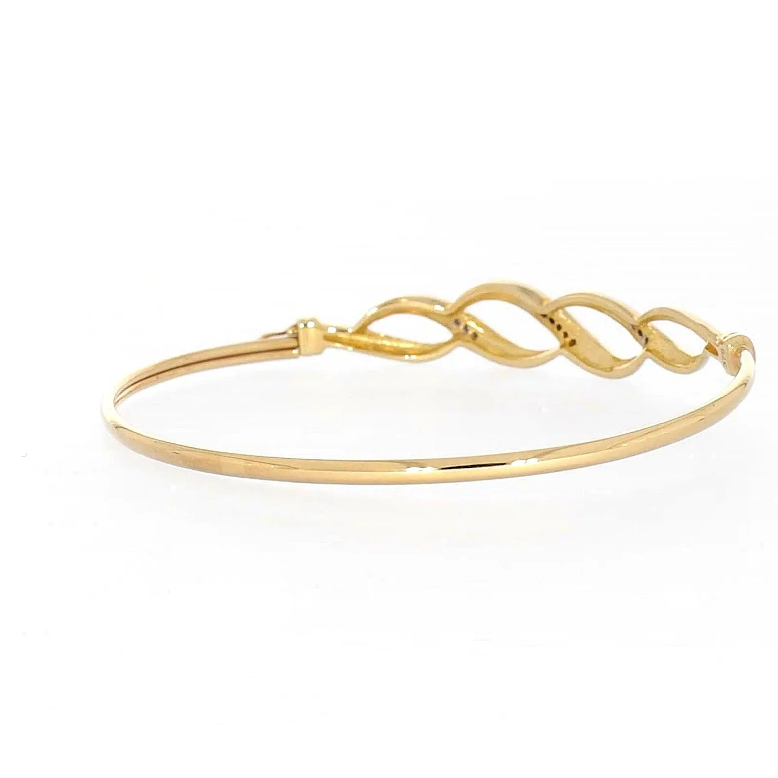 9ct Yellow Gold Round Brilliant Cut Diamonds Bangle