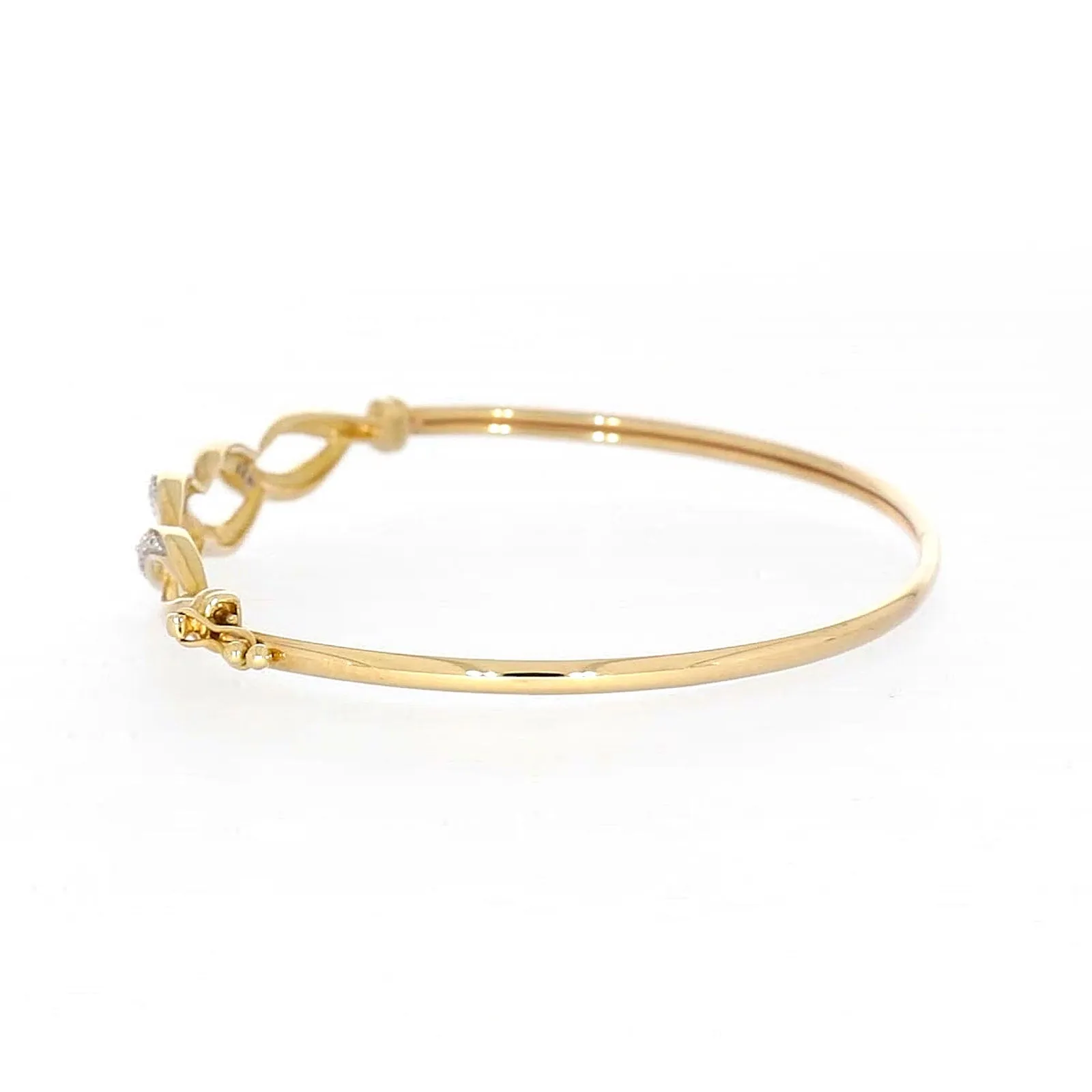 9ct Yellow Gold Round Brilliant Cut Diamonds Bangle