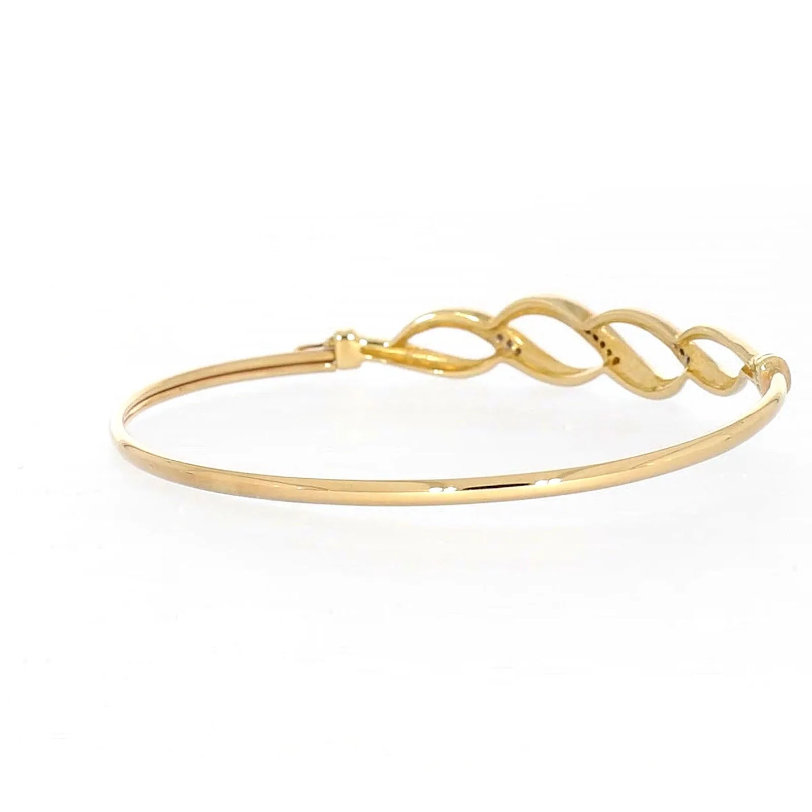 9ct Yellow Gold Round Brilliant Cut Diamonds Bangle