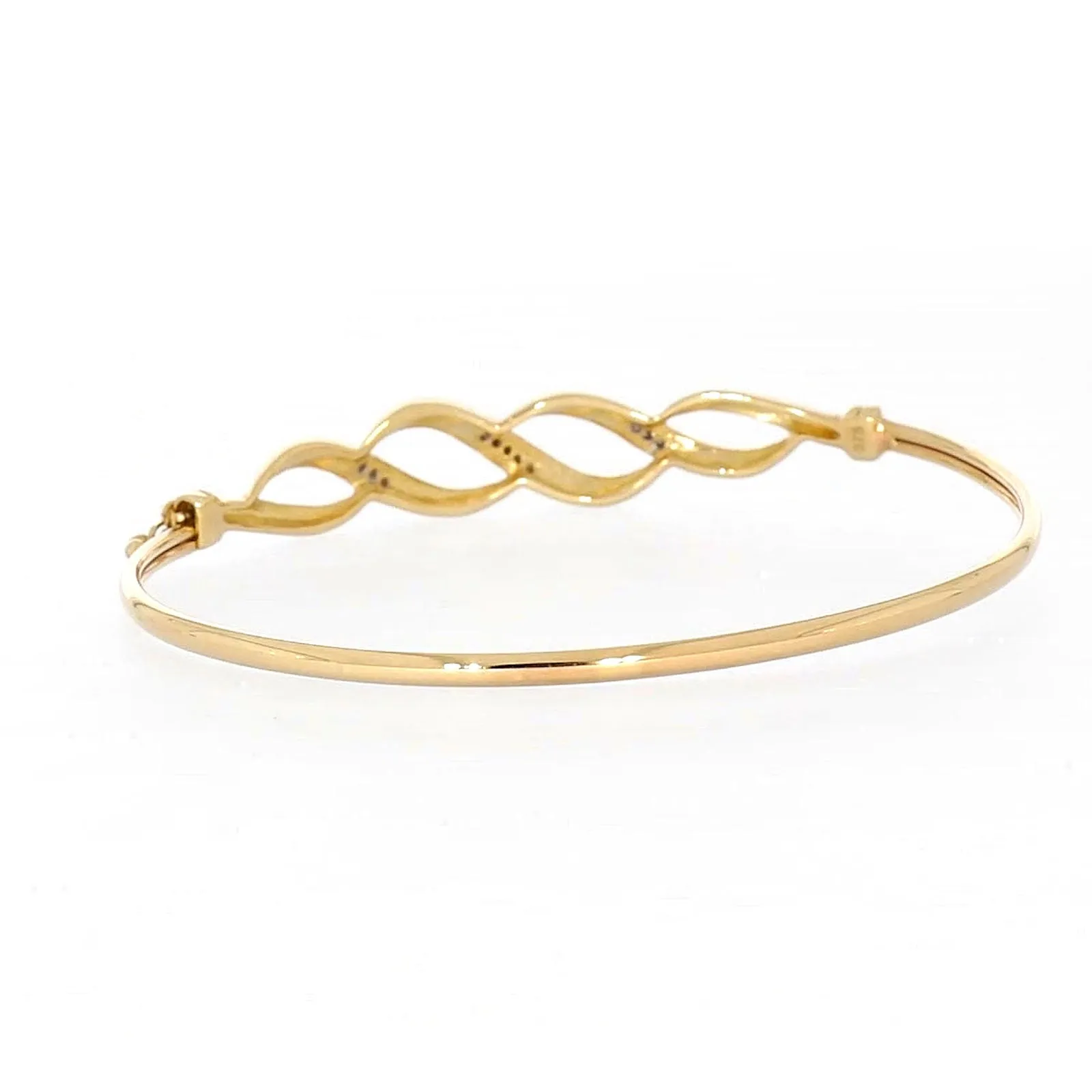 9ct Yellow Gold Round Brilliant Cut Diamonds Bangle