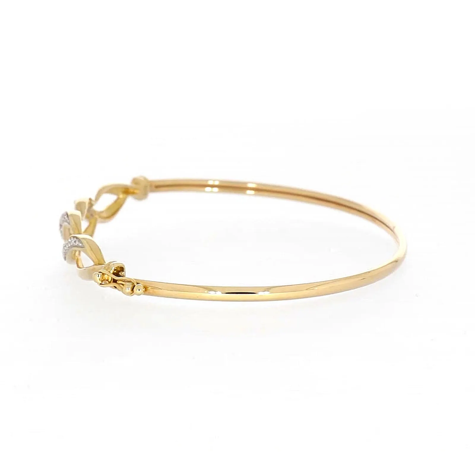 9ct Yellow Gold Round Brilliant Cut Diamonds Bangle