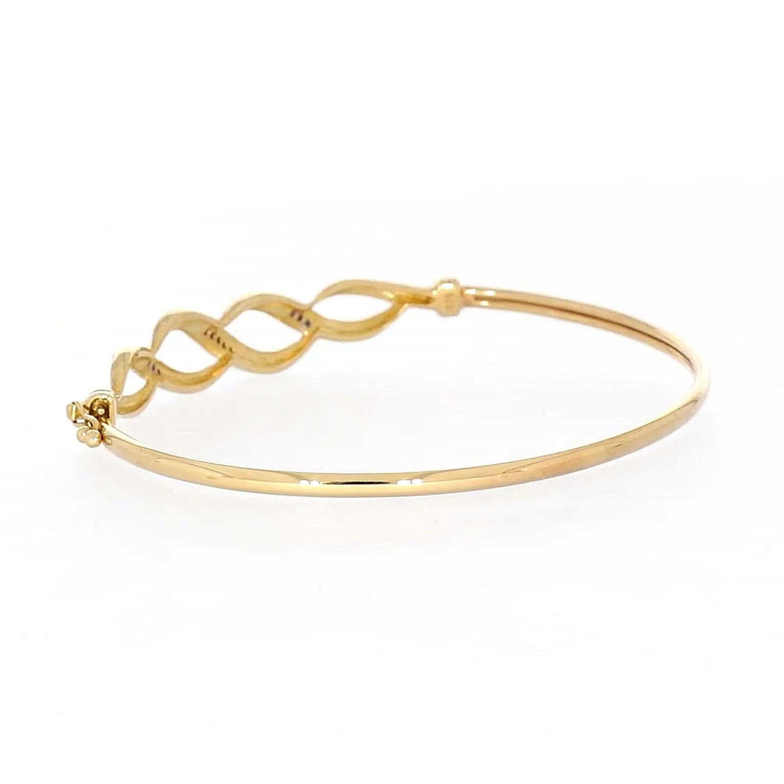 9ct Yellow Gold Round Brilliant Cut Diamonds Bangle