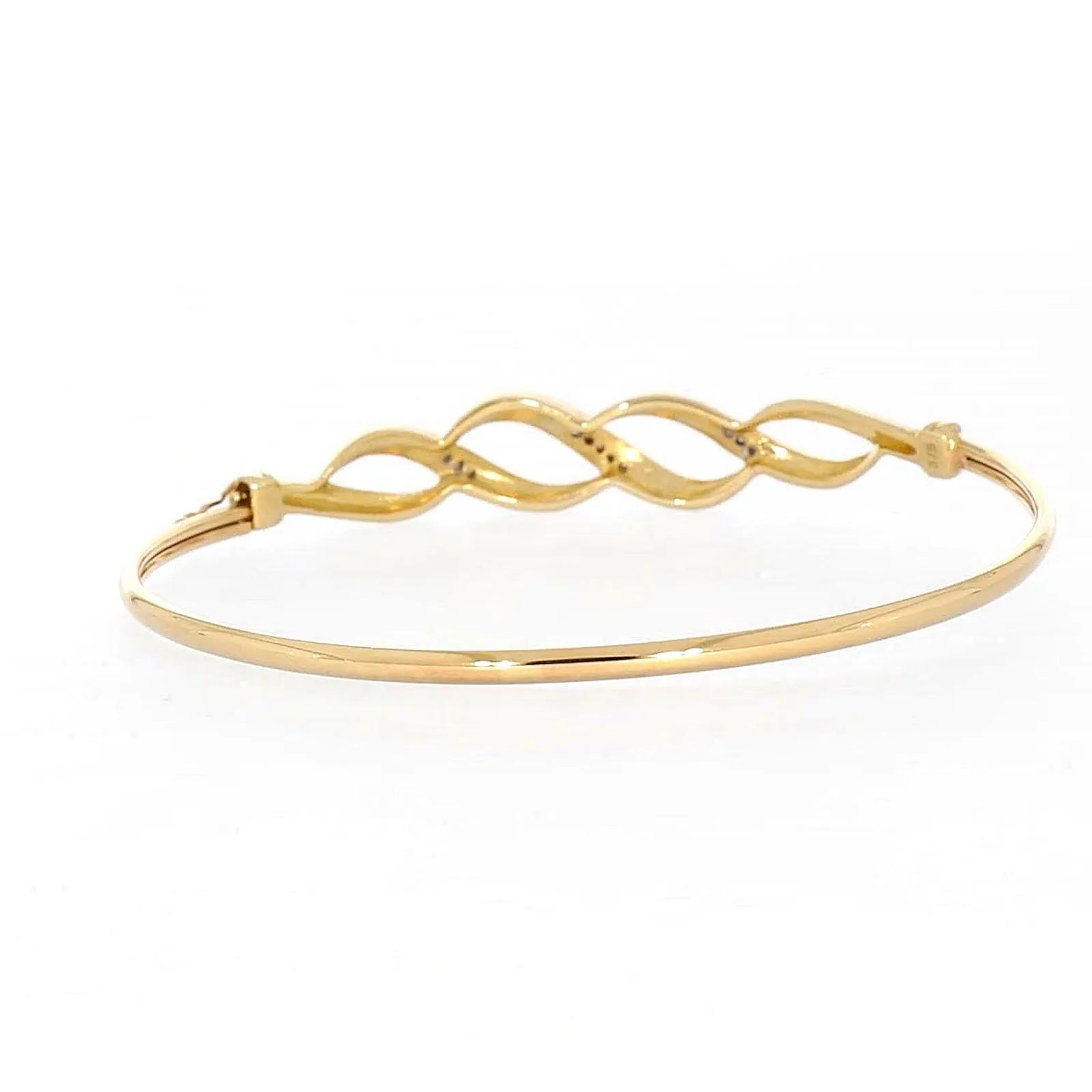 9ct Yellow Gold Round Brilliant Cut Diamonds Bangle