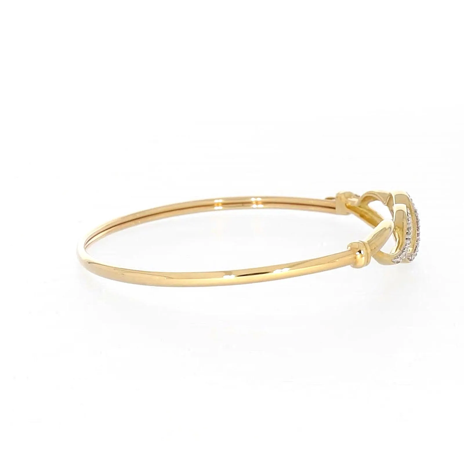 9ct Yellow Gold Round Brilliant Cut Diamonds Bangle