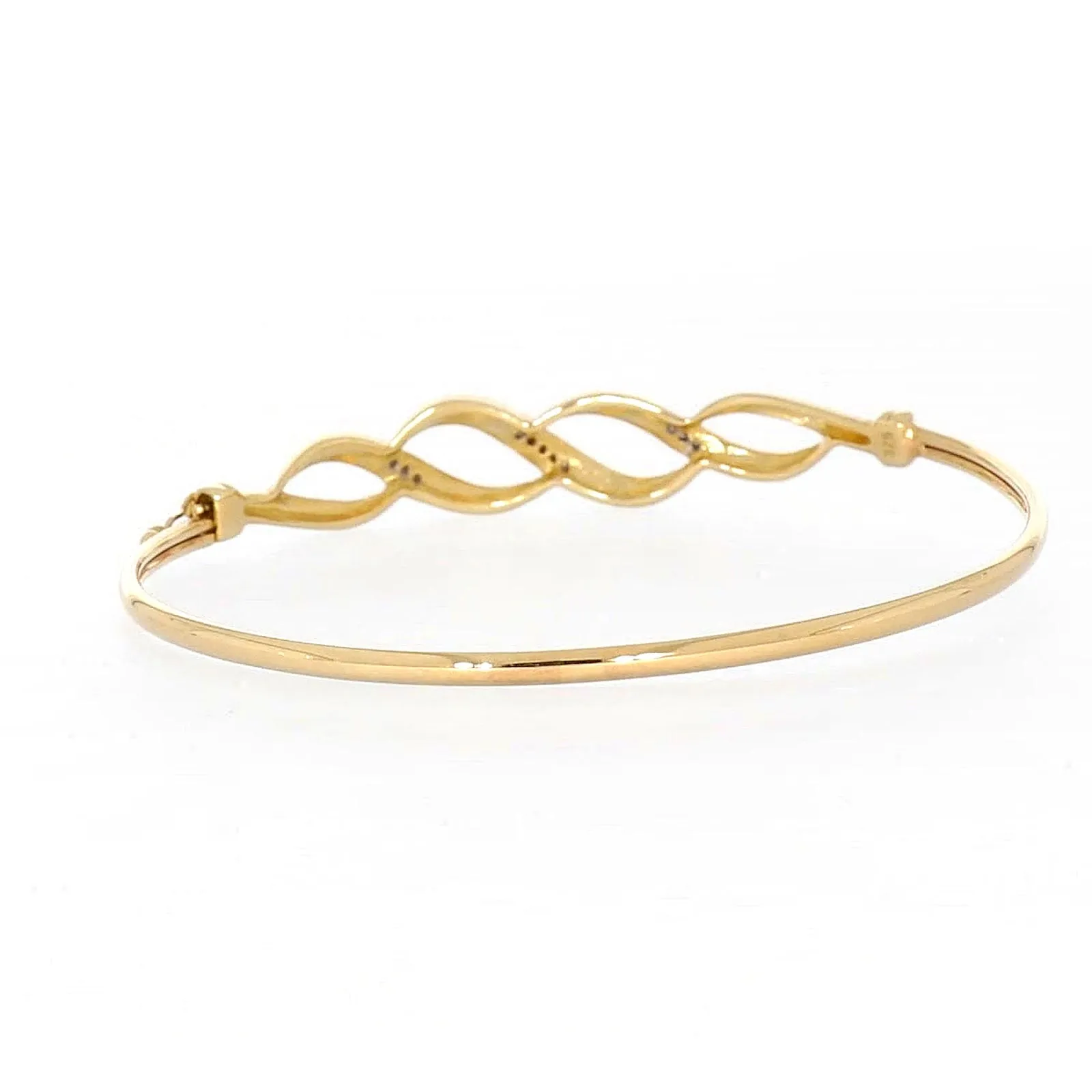 9ct Yellow Gold Round Brilliant Cut Diamonds Bangle