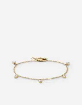 Adora Heart Bracelet, Gold Vermeil/Sapphire