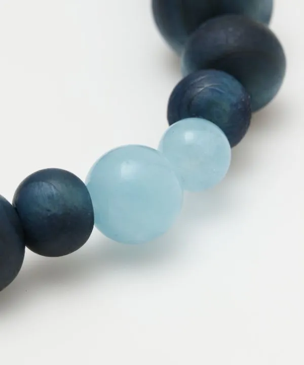 AIZOME Indigo Dyed Cypress x Aquamarine Bracelet