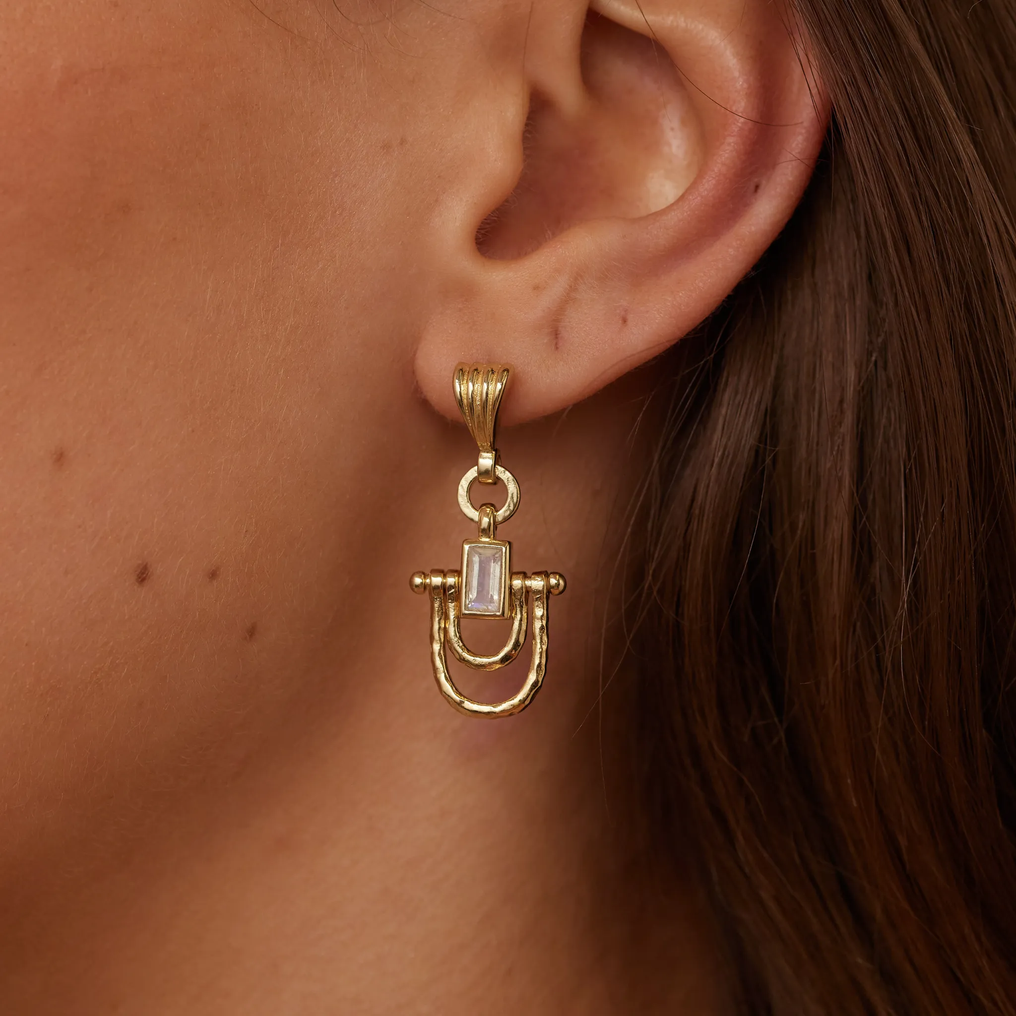 Allegra Moonstone Gold Earrings