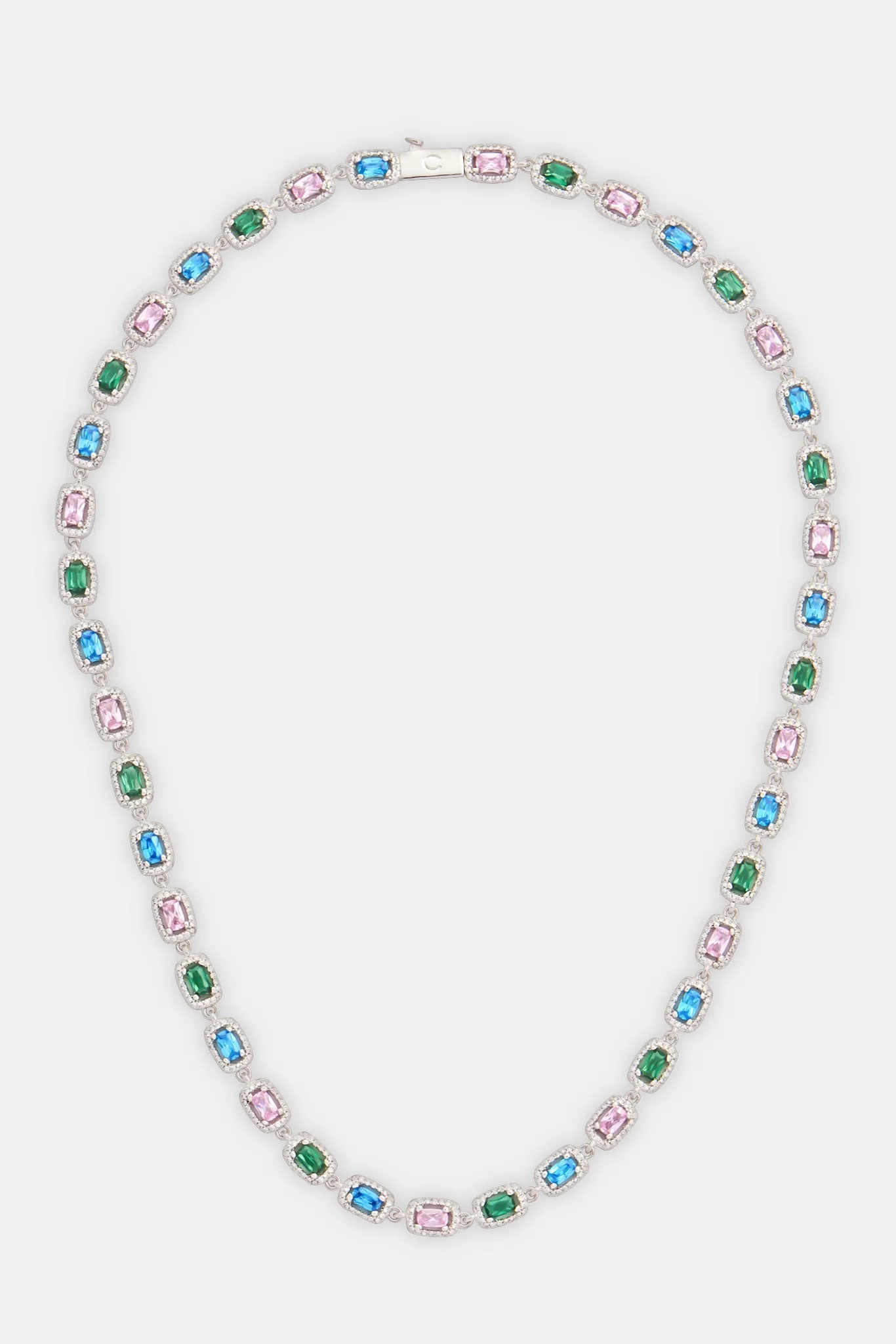 Allway Coloured Bezel Tennis Necklace