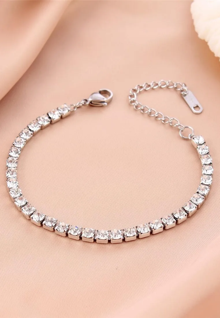 Amaryllis Sparkling Cubic Zirconia Tennis Bracelet