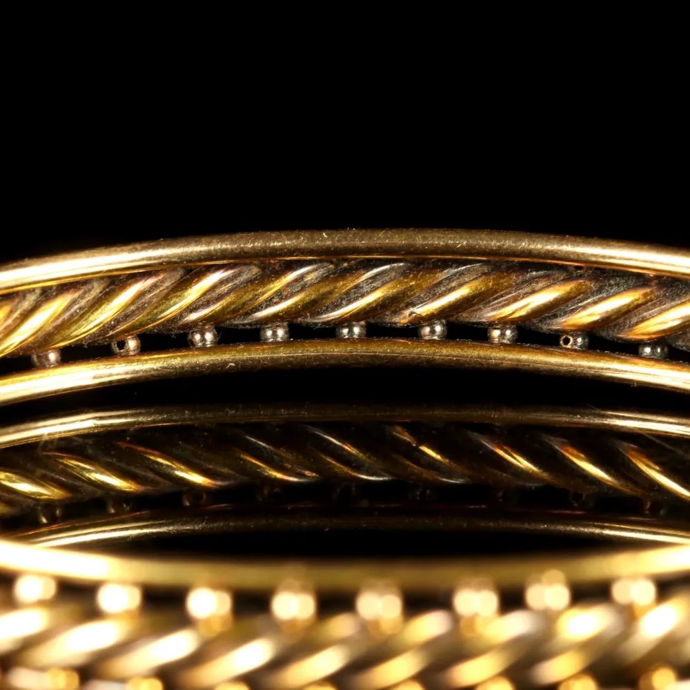 Antique Victorian Rope Bangle 15Ct Gold Circa 1900