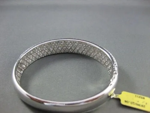 ANTIQUE WIDE 10.06CT DIAMOND 18KT WHITE GOLD BANGLE BRACELET F VS/VVS #2101348-7