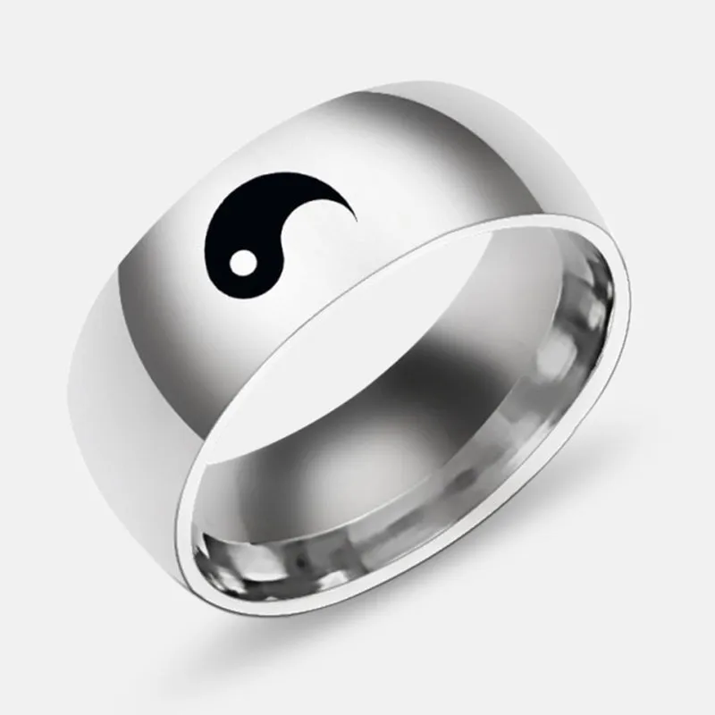 Antonios Yin Yang Stainless Steel Ring Men