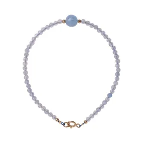 Aquamarine Bracelet for Girls with Confident Style - 14k Gold and Sterling Silver