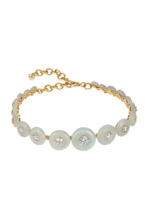 Aquamarine Surrounding Bracelet- Yellow Gold