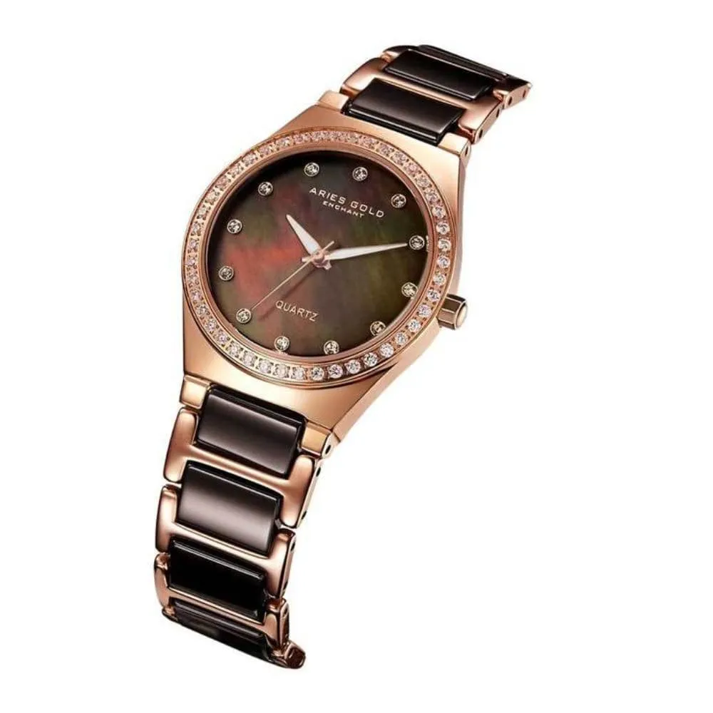 ARIES GOLD STAINLESS STEEL L 5014Z RG-BRMOP WOMEN'S WATCH