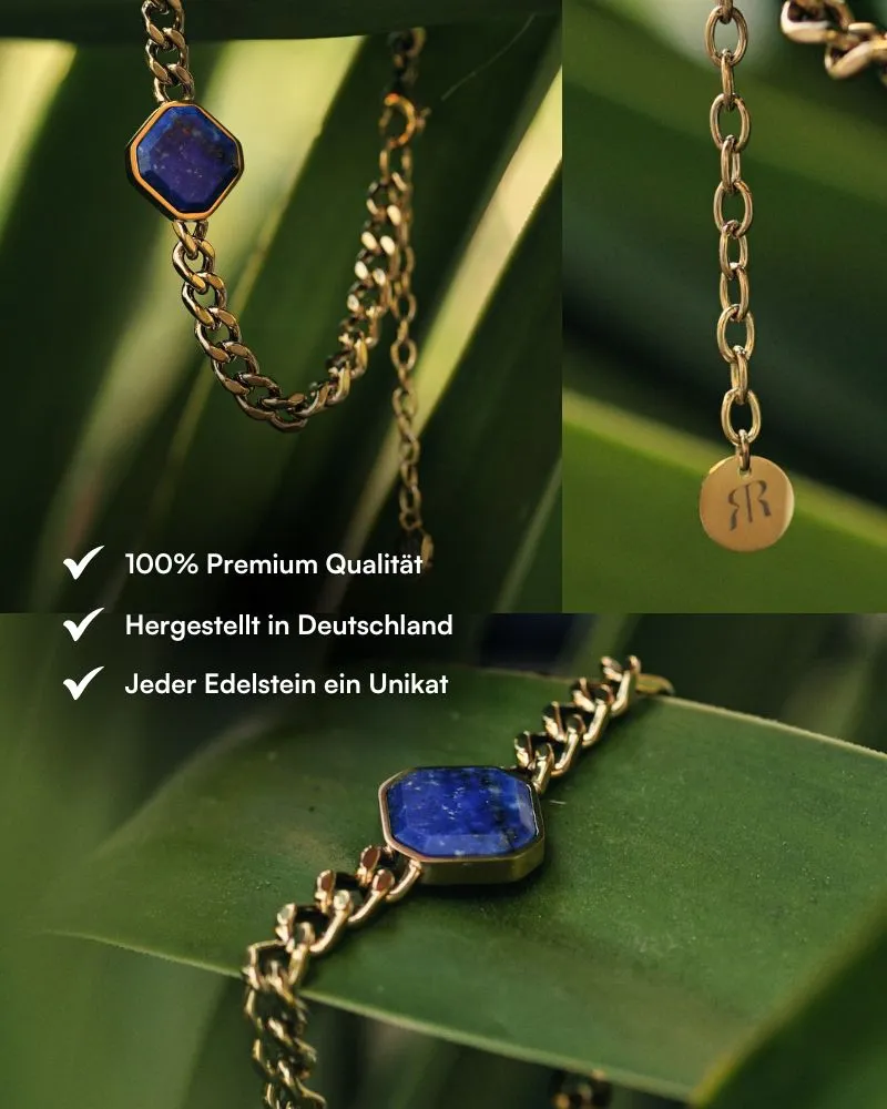 Armband - Lapislazuli - Gold - Für Ihn