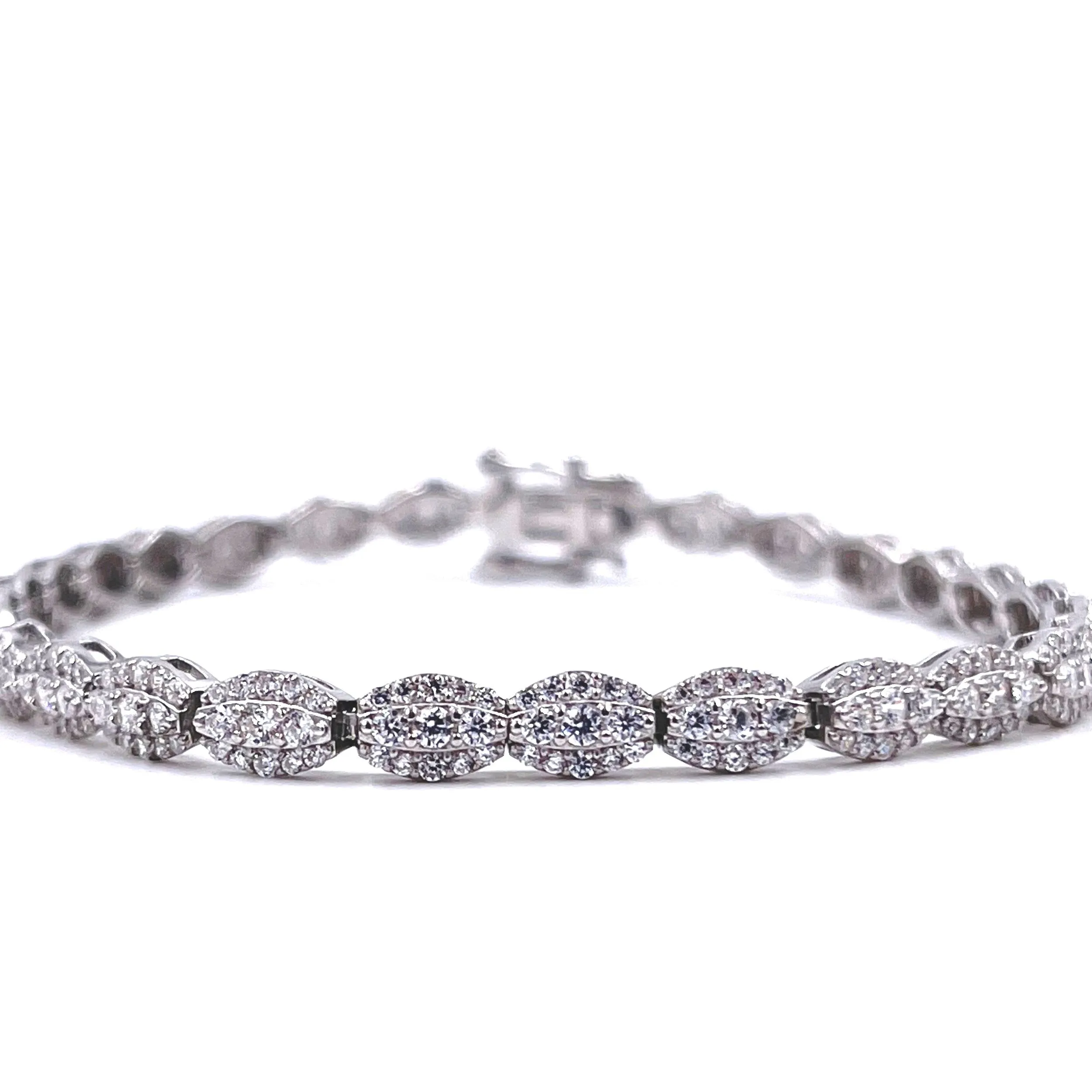 Ashley Gold Sterling Silver Double Moon CZ Tennis Bracelet