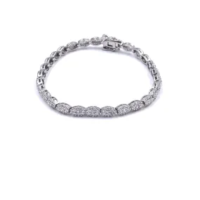 Ashley Gold Sterling Silver Double Moon CZ Tennis Bracelet