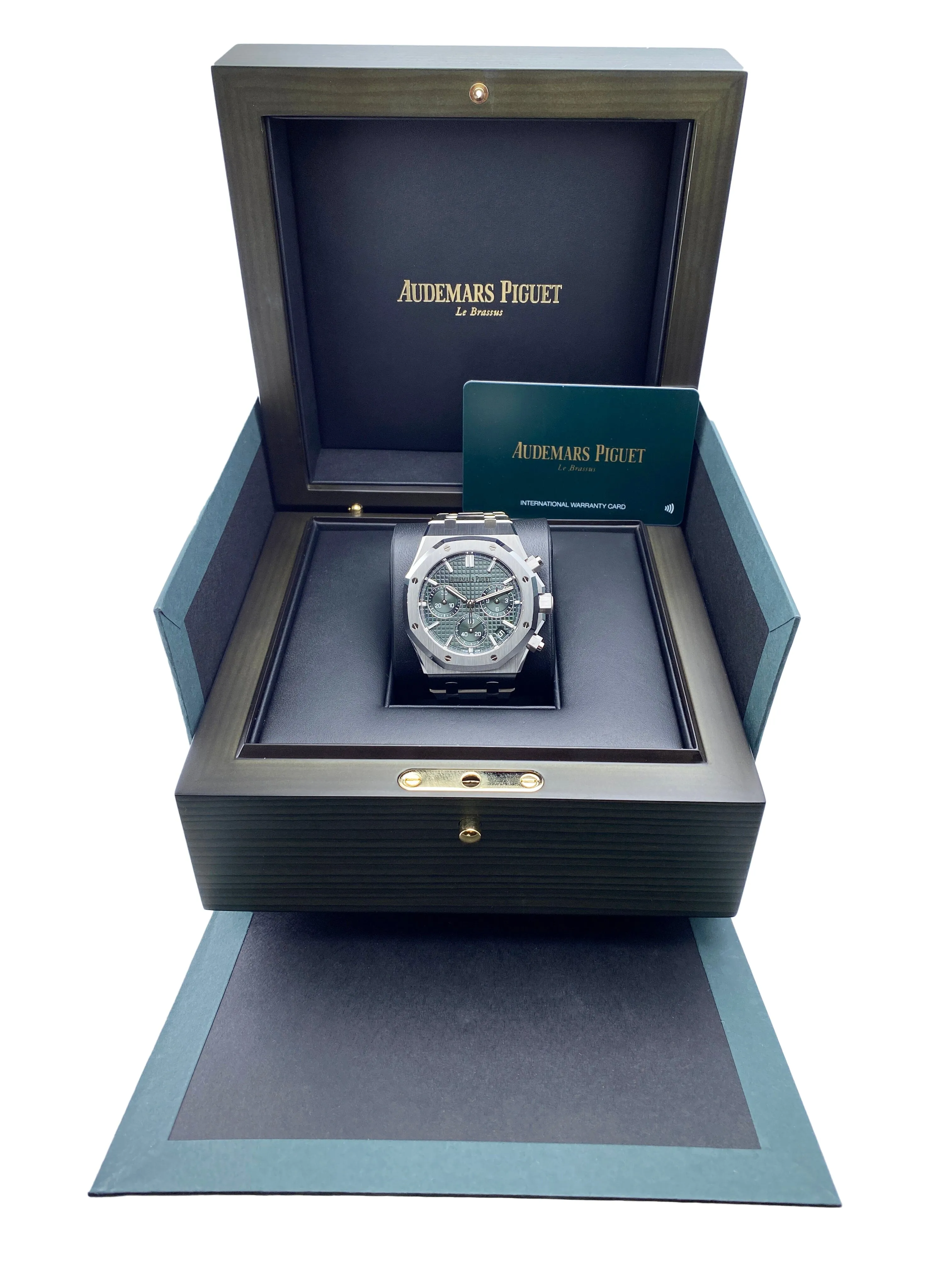 Audemars Piguet Royal Oak 26240ST Green Dial Mens Watch Box Papers