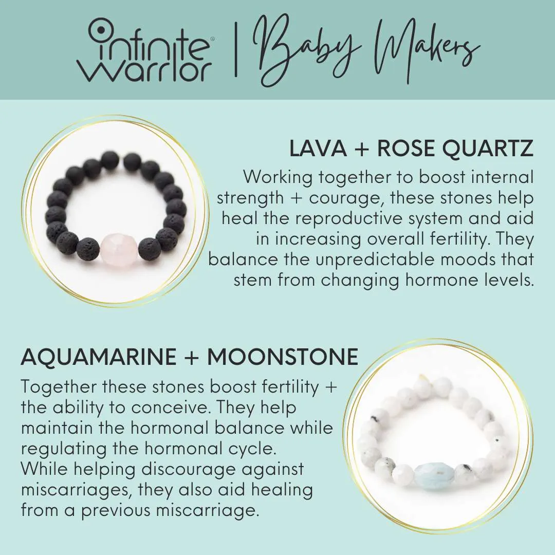 Baby Maker Fertility Crystal Kit | Aquamarine   Moonstone   Clear Quartz