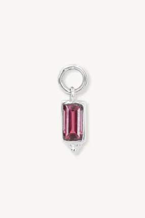 Baguette Rhodolite Silver charm