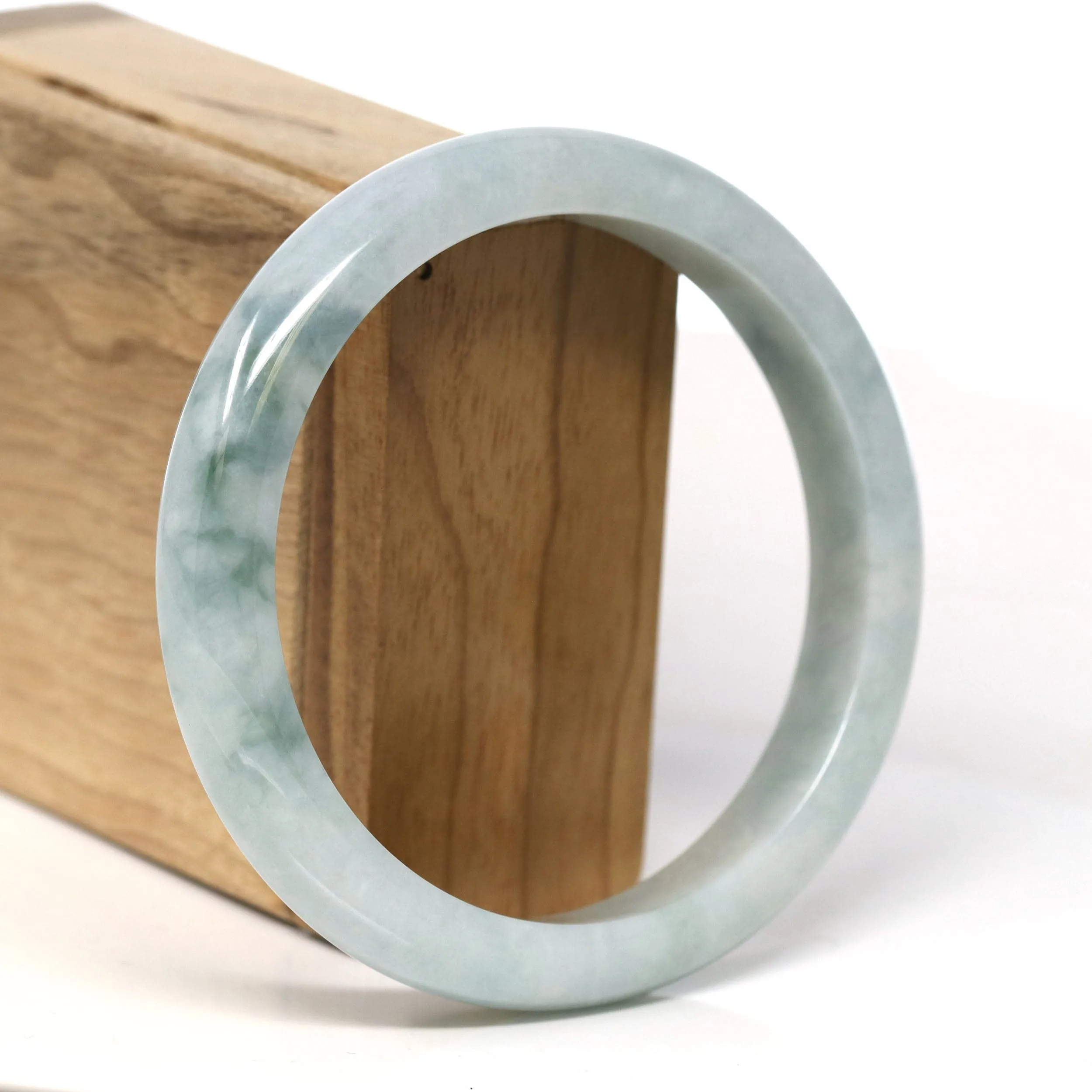 Baikalla Natural Burmese Blue Green Jadeite Jade Bangle Bracelet (62.50mm) #T279