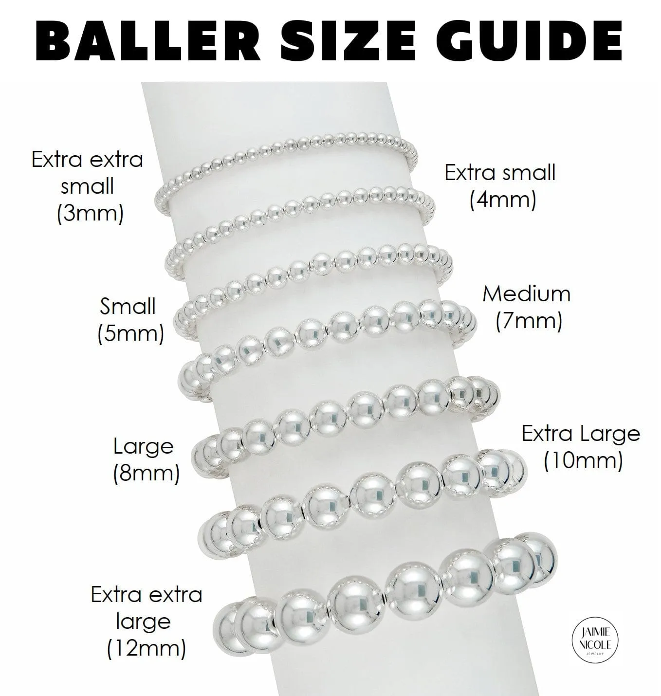 Baller | Silver Bracelets by Size