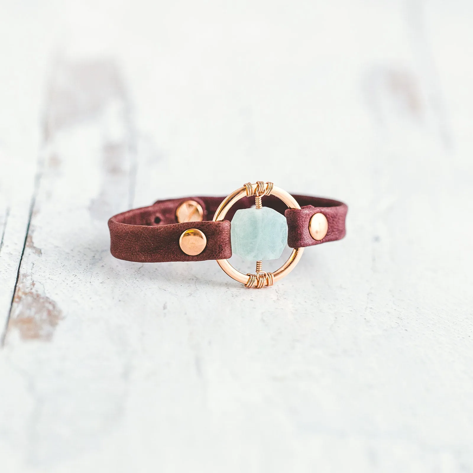 Be the Light Bracelet - Rose Gold - Aquamarine