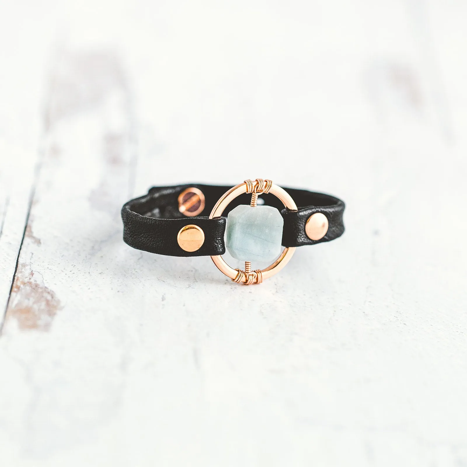 Be the Light Bracelet - Rose Gold - Aquamarine