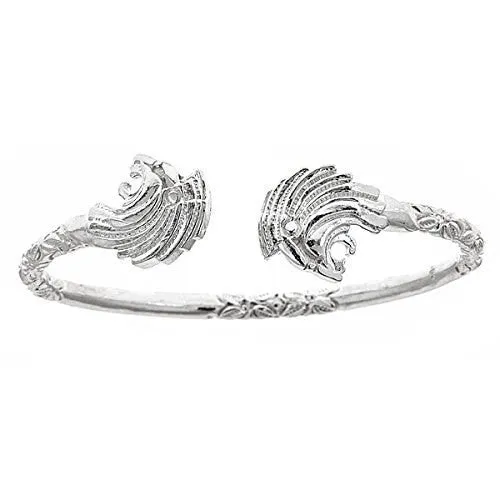 Better Jewelry Lion .925 Sterling Silver West Indian Bangle