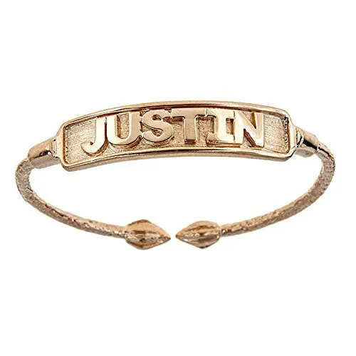 Better Jewelry Name Plate West Indian Baby Bangle 10K Yellow Gold