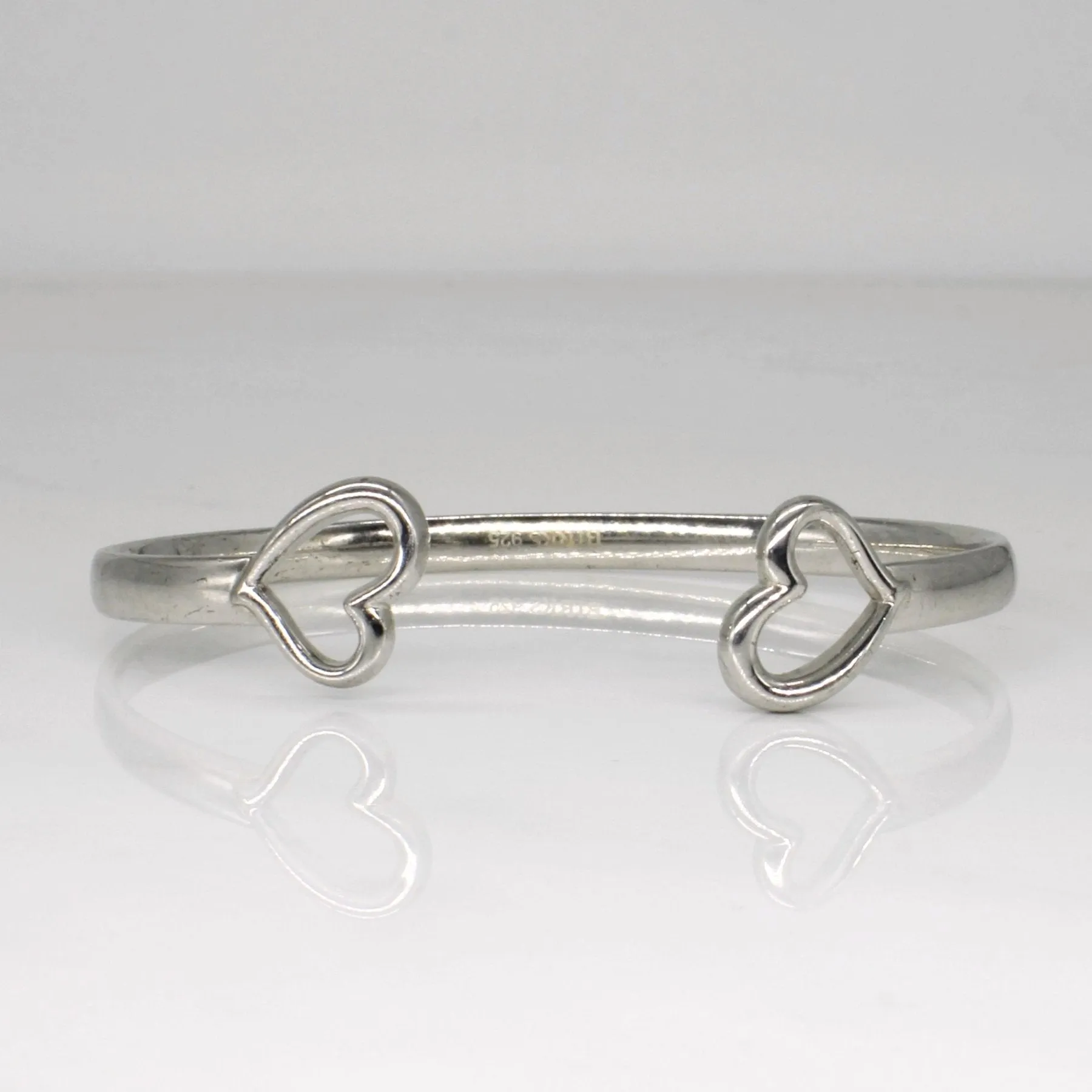 'Birks' Sterling Silver Heart Bracelet | 7" |