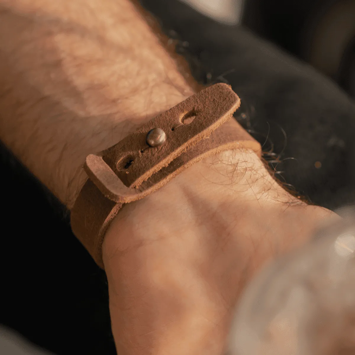 Blaire - Light Brown Leather Bracelet (Unisex)