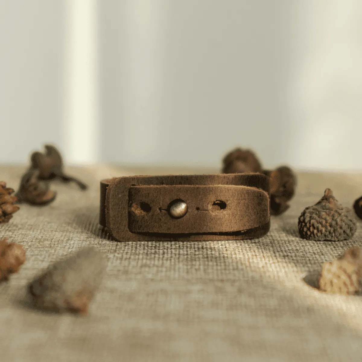 Blaire - Light Brown Leather Bracelet (Unisex)