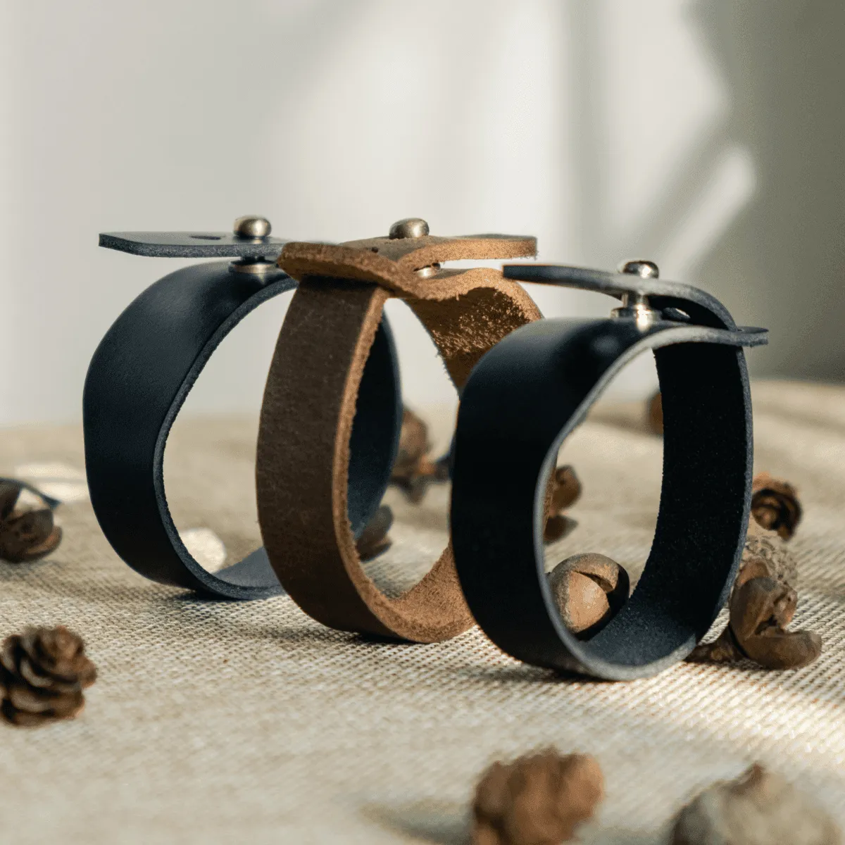 Blaire - Light Brown Leather Bracelet (Unisex)