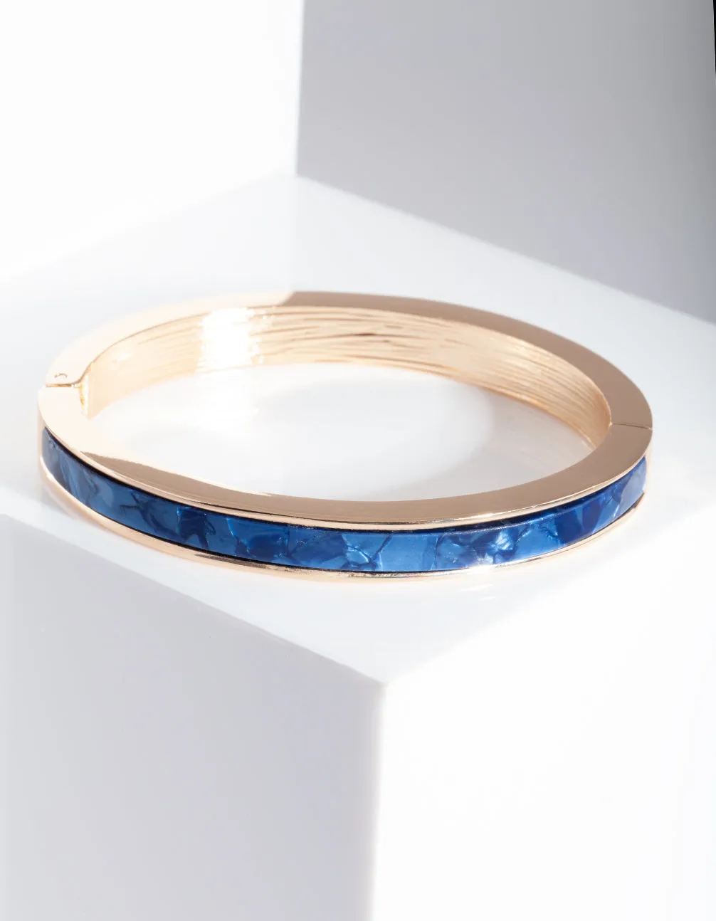 Blue Acrylic Gold Bangle