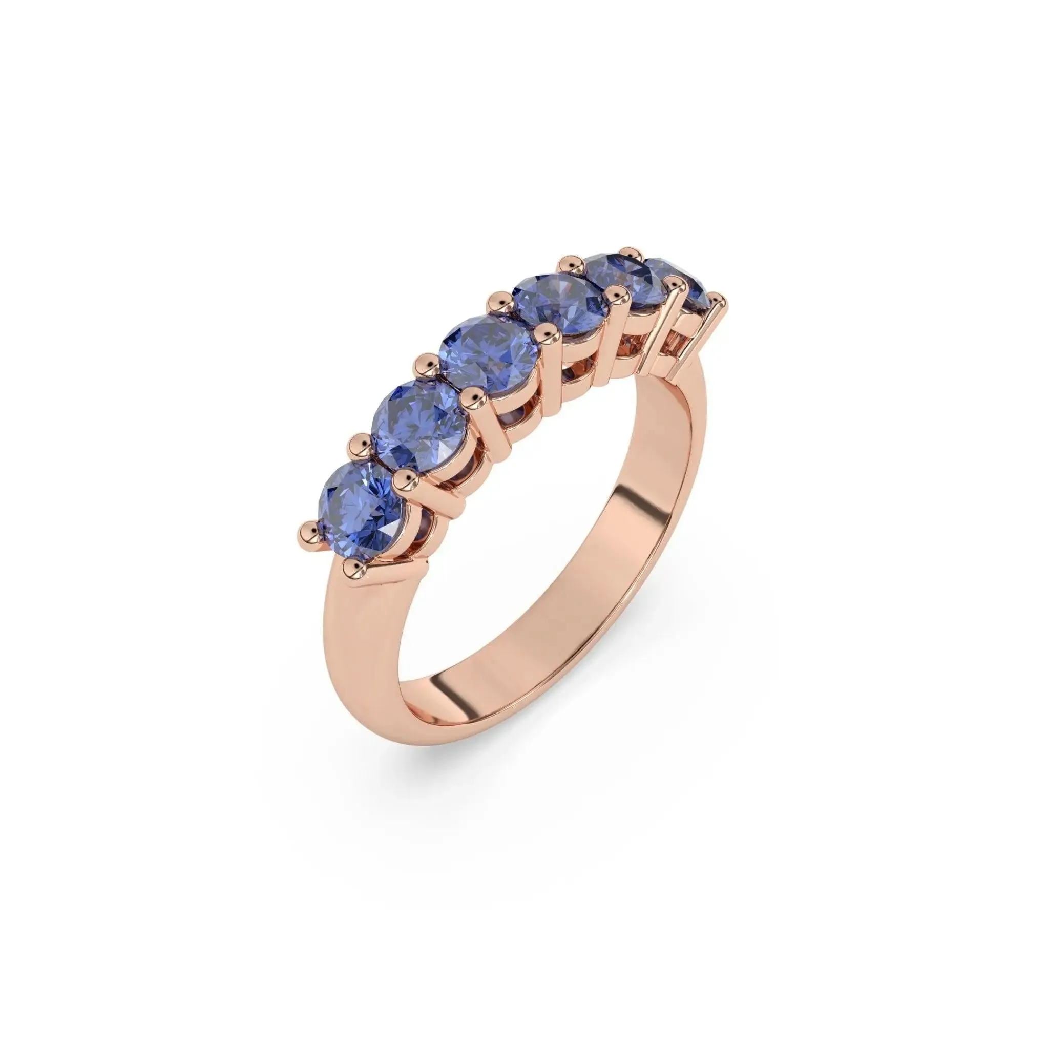 Blue Sapphire Six Stone Ring