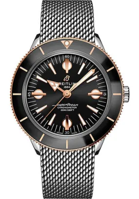 Breitling Superocean Heritage '57 Watch - Steel and 18K Red Gold - Black Dial - Metal Bracelet - U10370121B1A1