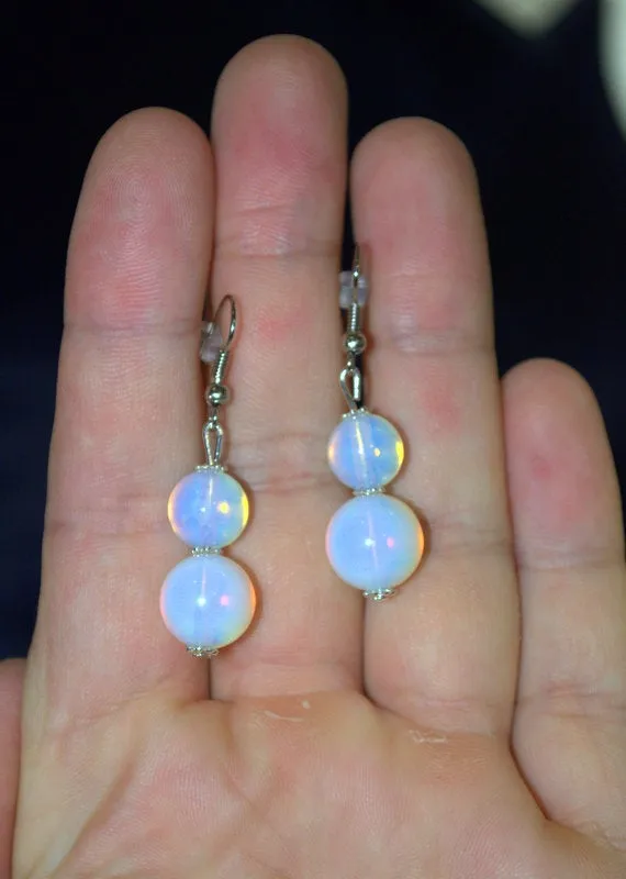 Bridesmaid blue flash moonstone earrings Statement boho earrings Dangle drop genuine moonstone earrings Gift for girlfriend Best friend gift