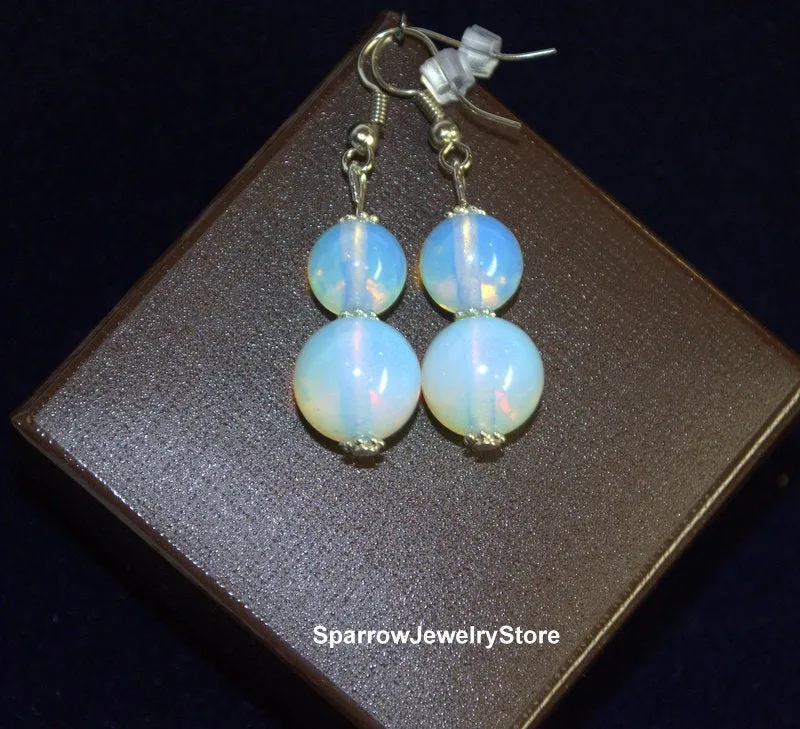 Bridesmaid blue flash moonstone earrings Statement boho earrings Dangle drop genuine moonstone earrings Gift for girlfriend Best friend gift