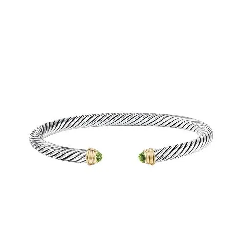 Cable Classics Bracelet with Peridot and Gold