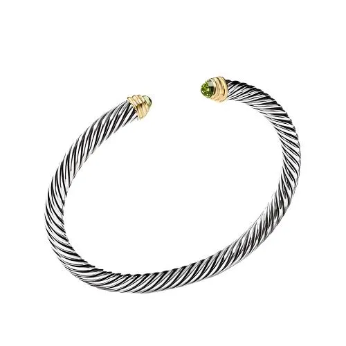 Cable Classics Bracelet with Peridot and Gold