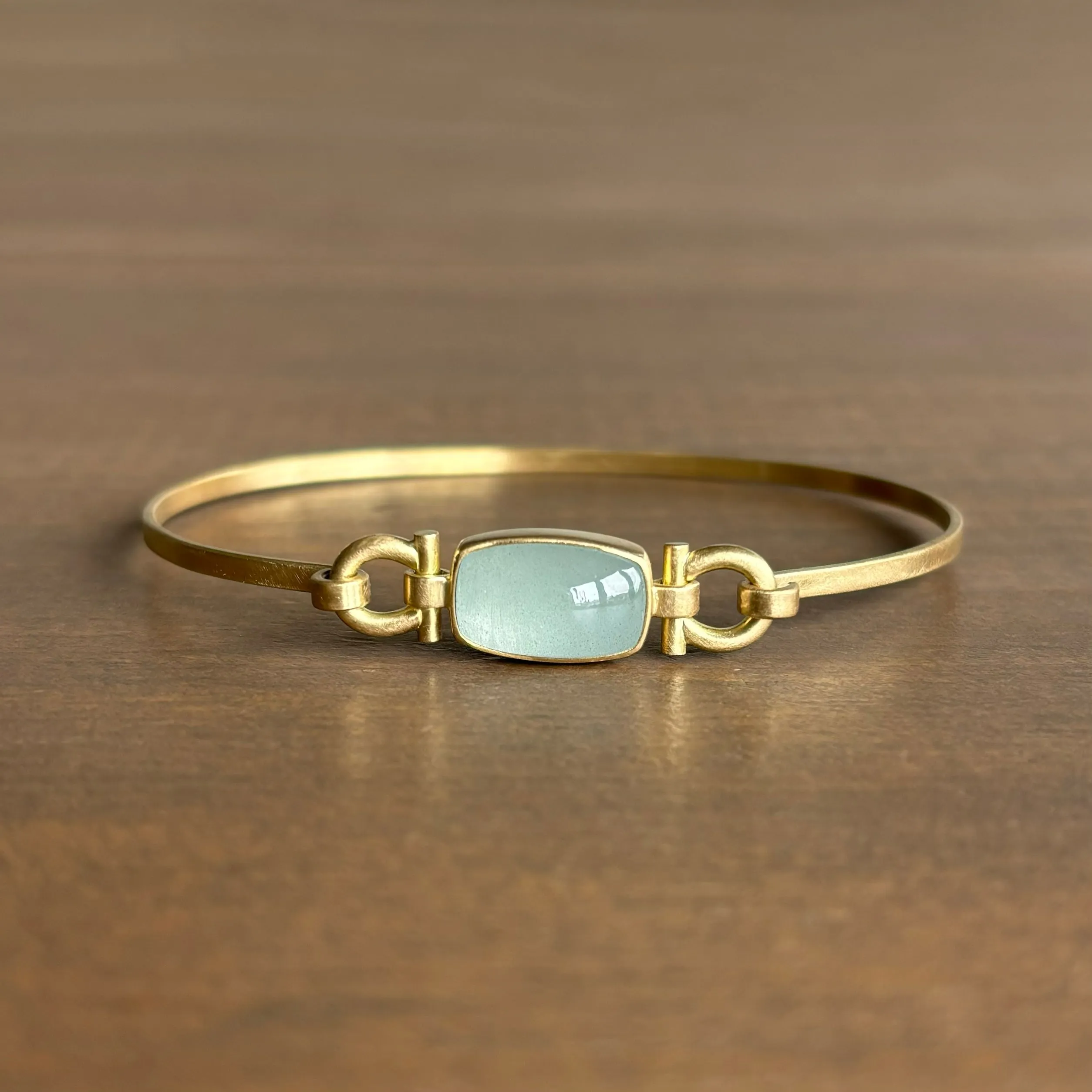 Cabochon Aquamarine Rectangle Bracelet